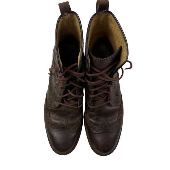 Frye James Lug Wingtip Leather Lace up Boots Men 8.5B Brown Ankle 76001 main image 7